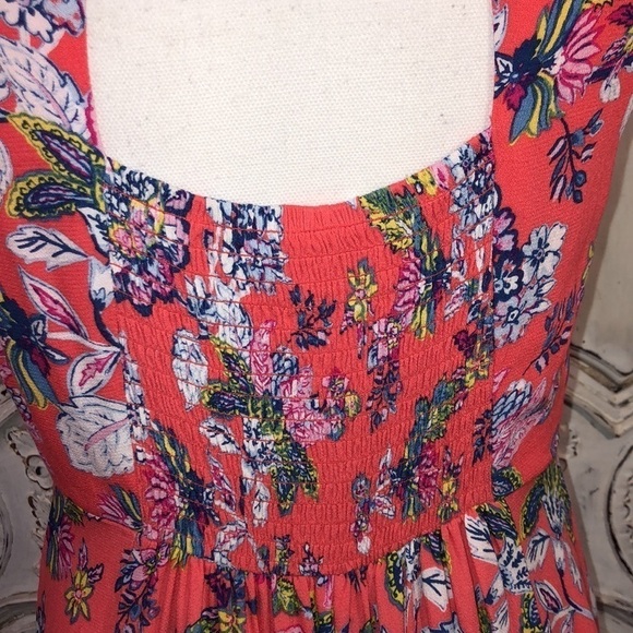 Scoop Lovely Feminine V Neck Button Front Ruffle Sleeve Back Cutout Maxi Dress - Picture 9 of 13